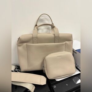 Monos Metro Duffel Metro Classic Kit ivory vegan leather Carryon Bag